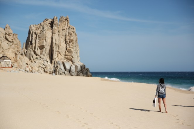 walking on the beach